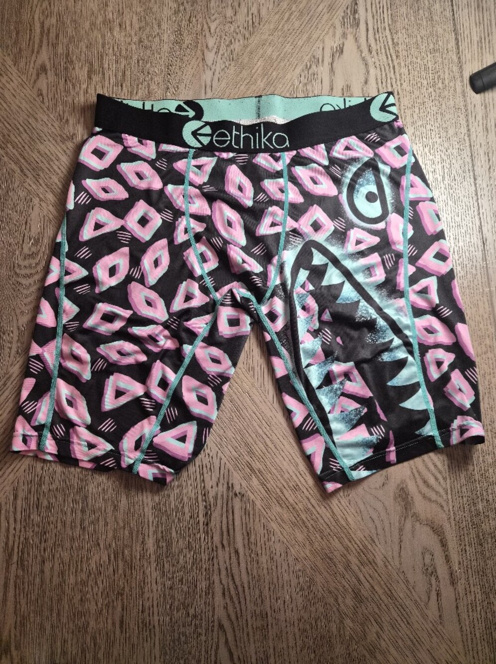 ethika Black with Pink & Teal Graphic Pattern